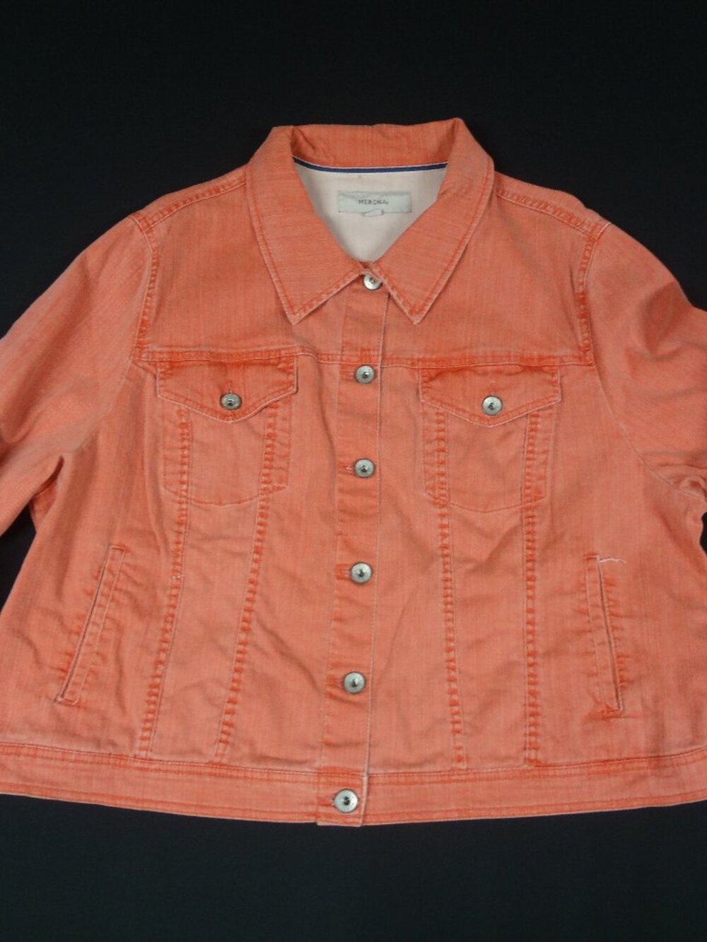 MERONA ORANGE DENIM BUTTON UP JACKET WOMENS 24/26W L629